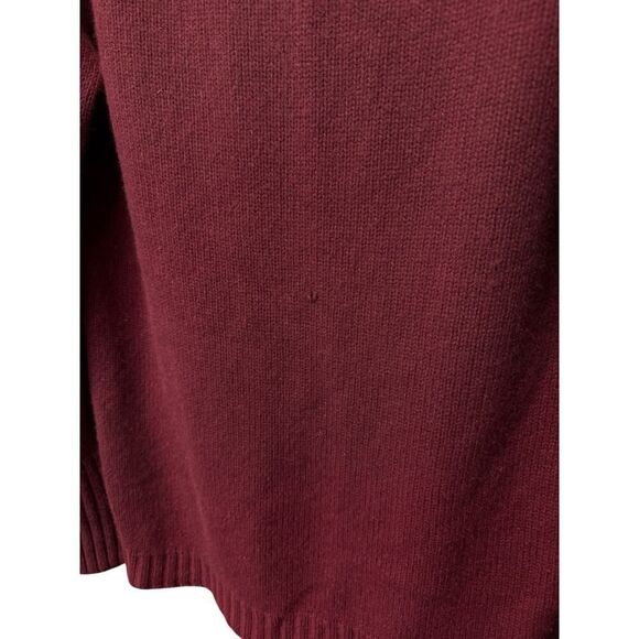 Burberry Brit 100% Cashmere Sweater V-Neck Burgundy Red Size L UNISEX - Picture 7 of 12